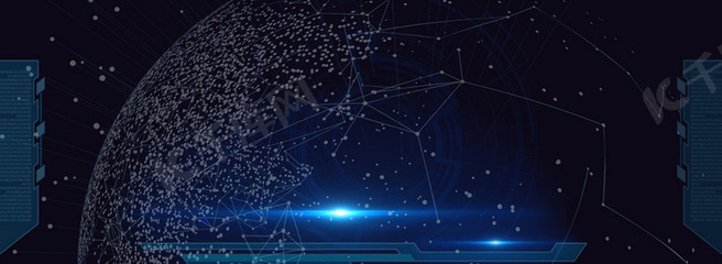 电子科技 简约风蓝色背景海报设计